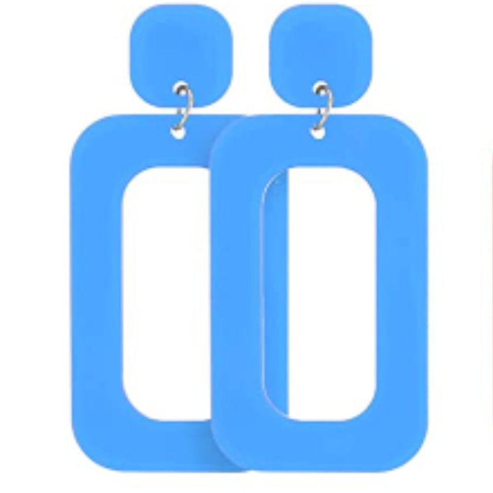 Light Blue Retro Acrylic Earrings